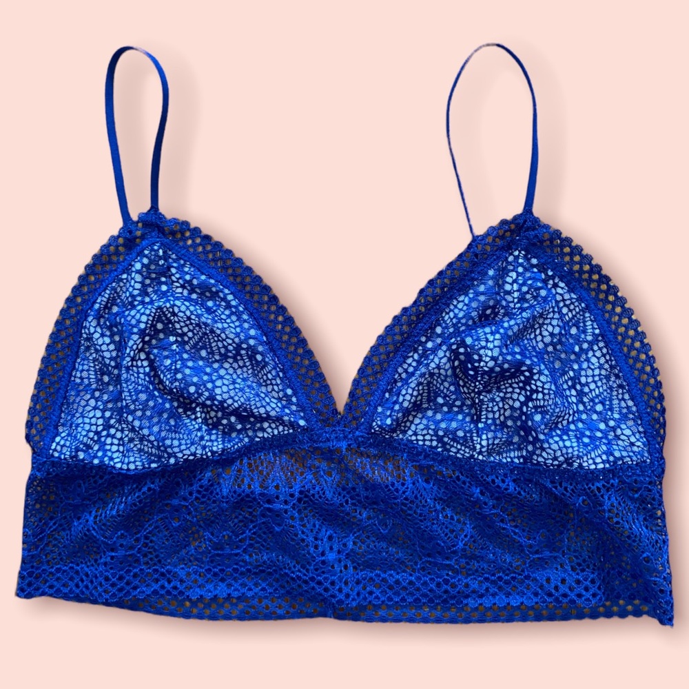 Victoria Secret Navy and Cream Lace Bralette